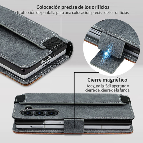 Funda De Piel Con Ranura Para Tarjetas Y Tapa Para Samsung Fold 5 6