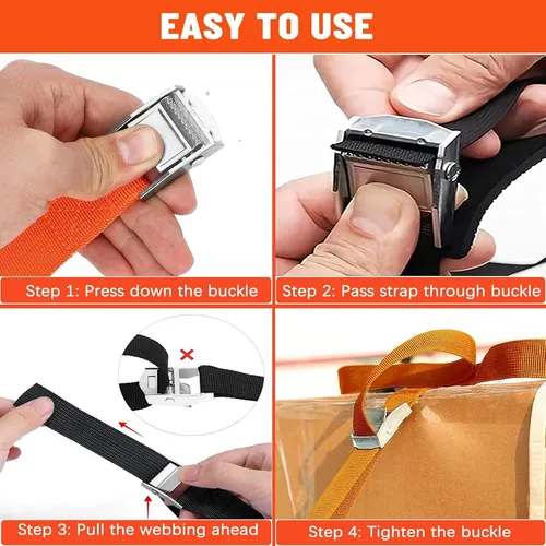 Correa Straps Moto Viaje Resisten Adventure Chapa Acero Inox