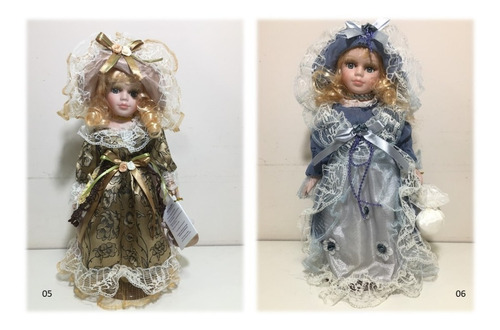 Imagem 3 de 6 de Singela Boneca Porcelana Antiga Dama Época Vitoriana 30 Cm