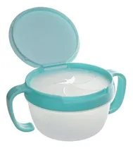 Comprar Porta Lanchinho Pote Snack Não Deixa O Alimento Cair Clingo Cor Azul