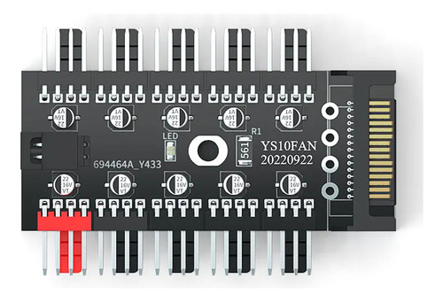 Hub Controlador Sata Pwm De Ventilador 4 Pines 10 Puerto Jwk