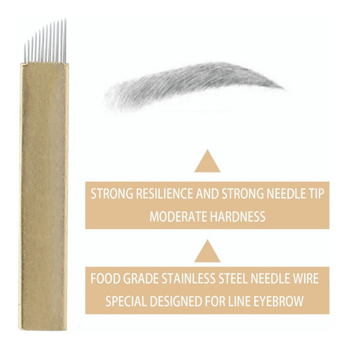 Bolígrafo Manual De Tatuaje 50pcs 12f Microblading Aguja De