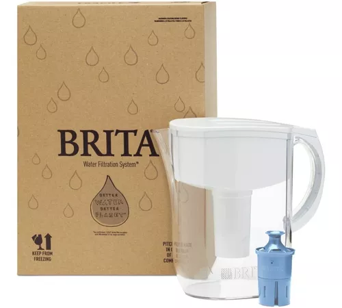 Brita Jarra de filtro de agua de todo el día, blanco, grande, 10 taza, 1  cuenta