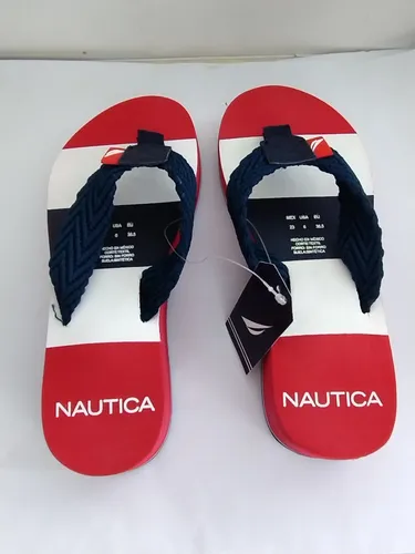 Sandalias Rojo/azul Náutica Dama Talla 23 Y 26mx Op192