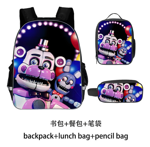 Mochila Fnaf Freddy Black Com Ursos De Desenho Animado Para Cor B