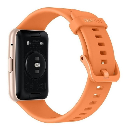 Imagen 6 de 6 de Huawei Watch Fit Active 1.64" caja de fibra polimérica rose gold, malla cantaloupe orange de silicona TIA-B09