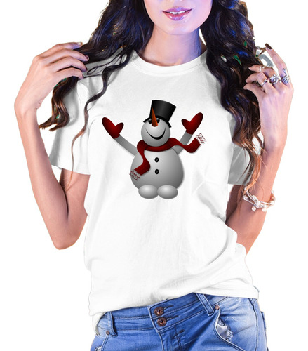 Playera Navidad Muñeco De Nieve Mago Circo Blanca Y Negra 