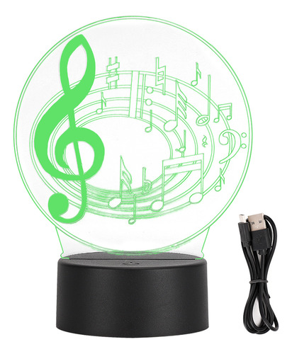 Mesa Musical Note Led 3d, Usb, Táctil, Mesa, Escritorio, Col