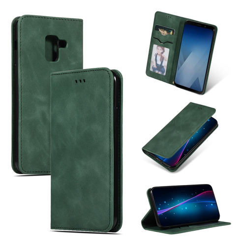 Funda De Piel Retro Para Samsung Galaxy A8 Plus 2018