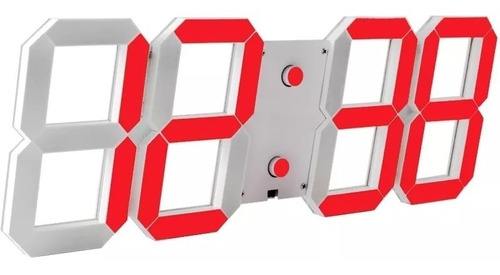 Relogio Mesa Parede Led Decorativo Termometro Alarme Verm.