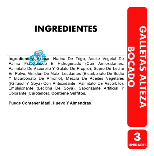 Galletas Alteza Sabor Bocado (pack 3u) - Contiene 140 Gramos