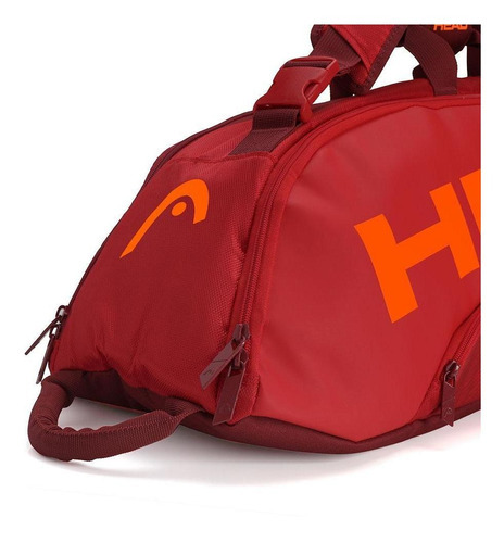 Bolso Raquetero Head Tour Team 6R Combi Color Rojo y Coral Capacidad hasta Seis Raquetas de Tenis Con Compartimiento Isotérmico