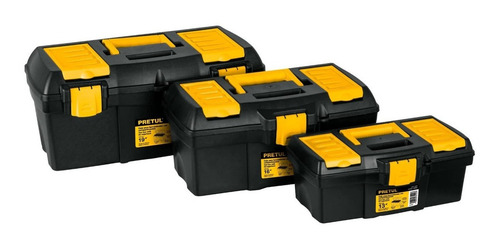 Caja de herramientas Pretul CHP-13CP de plástico 18cm x 33cm x 13cm negra