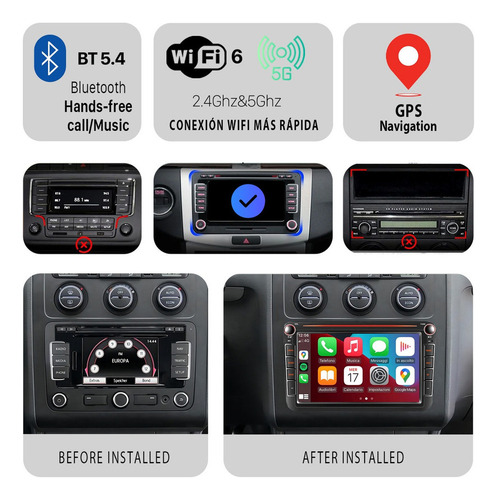 Android Estereo Radio Para Vw Jetta Amarok Bora Mk6 Gol Eos