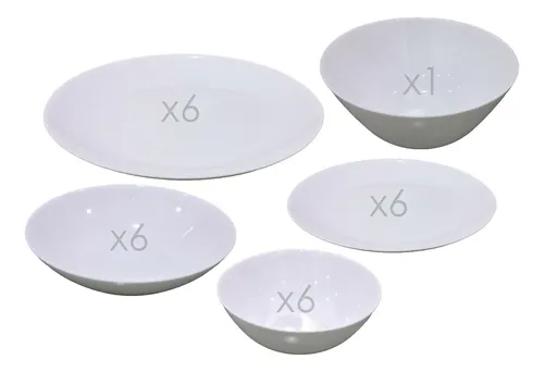 Vajilla Blanca De Opalina X Set De 25 Piezas Milán