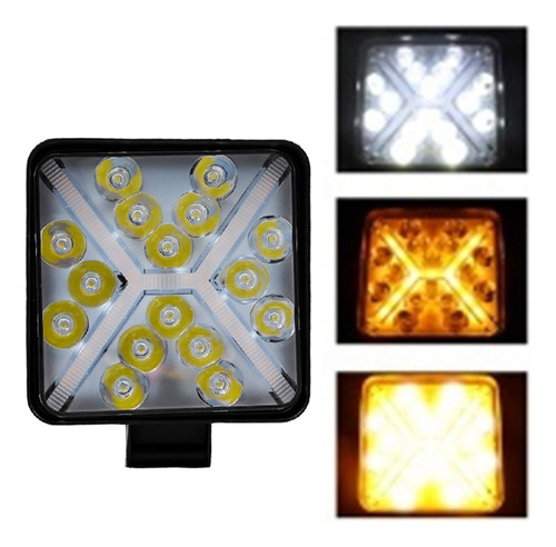 Neblinero Led 10-30v Auto Camión 4x4 Cuadrado Blanco+ambar