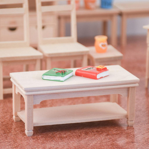 3 Mesa De Té De Madera A Escala 1:12, Casa De Muñecas,