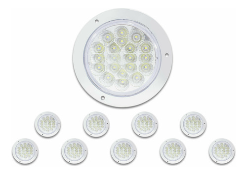 10 Plafones Posteriores 20 Leds Con Estrobo Blanco Tunelight