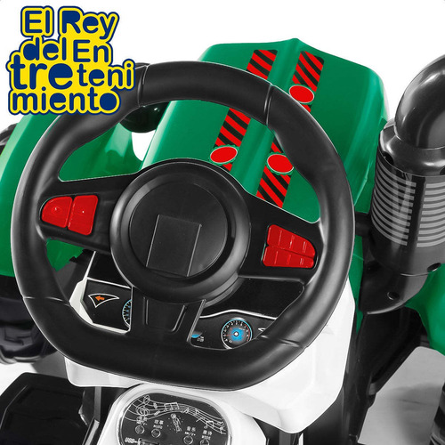 Imagen 5 de 10 de Tractor Auto A Batería Con Remolque Luces Música - El Rey