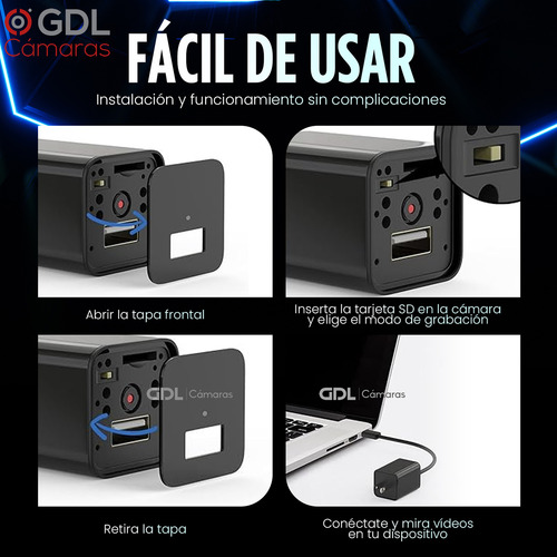 Camara Espia Wifi Cargador Inalambrica 64 Gb Video 24hr