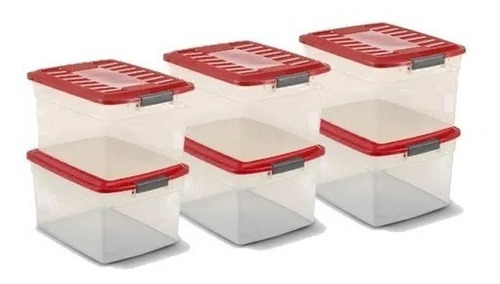 Pack X 6 Caja Plastica Apilable X 15 Lts Colombraro