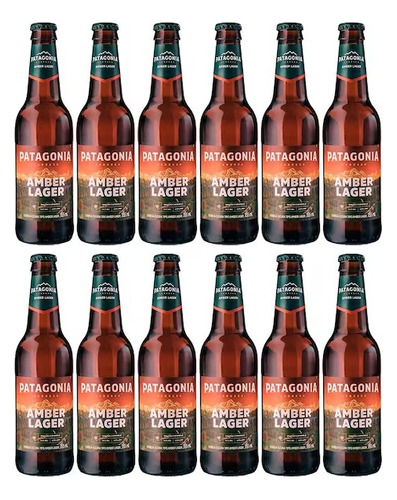 Cerveja Patagonia Amber Lager 355ml - Caixa Com 12 Unidades