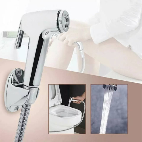 Imagen 6 de 10 de Ducha Bidet Arabe Soporte + Manguera Flexible Wc Baño