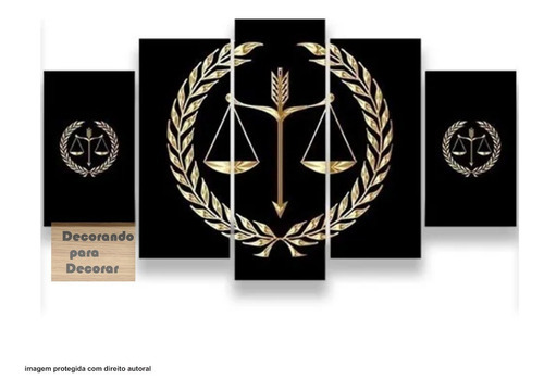 Quadros Decorativos Advogado Balança Justiça Cor Colorido Cor da armação Branco