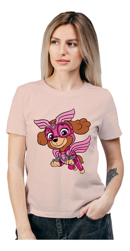 Polera Mujer Paw Patrol Skye Mighty Super Algodon Wiwi