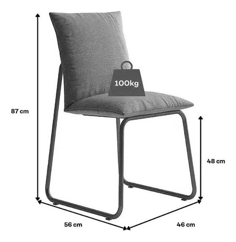 Cadeira Sala De Jantar Soft 1750 Aço Kit 2 Uni Cobre/linho A