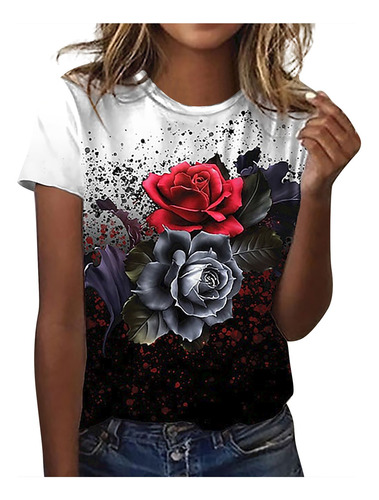 Camiseta De Manga Corta Con Estampado De Moda L Para Mujer,