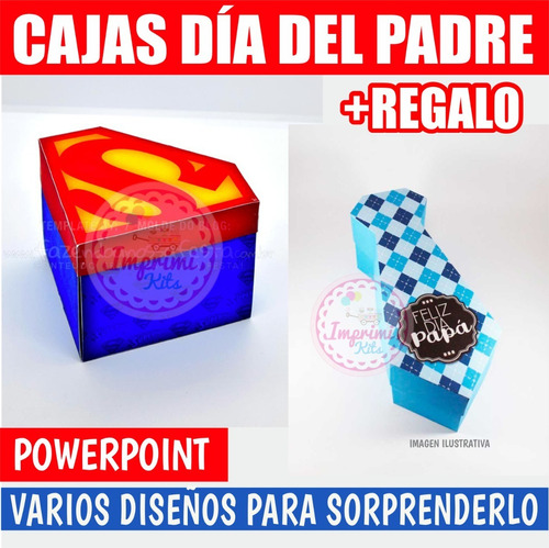 Kit Imprimible Cajas Varias Dia Del Padre Corbata Explosiva 