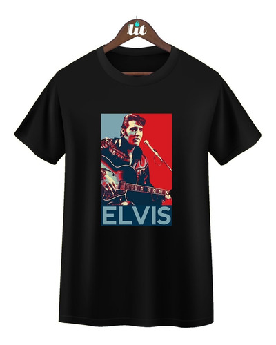 Poleras Con Diseño Elvis Presley Rojo Y Azul