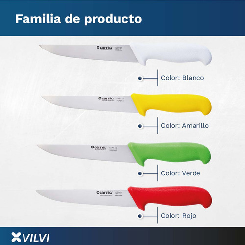 Set 12 Cuchillos Despostar Recto Carnic Acero Inox 1050 16cm
