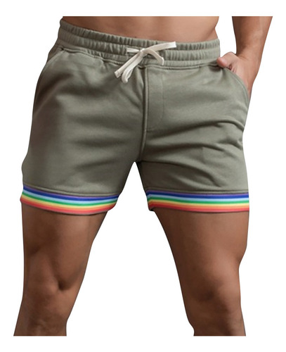 E Bolsillos Casuales Con Cordón De Color Liso Para Hombre El