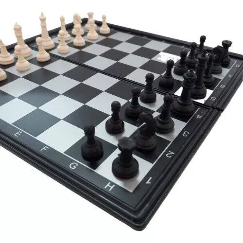 Bstfamly kirsite jogo de xadrez de metal portátil jogo de xadrez  internacional de madeira dobrável xadrez