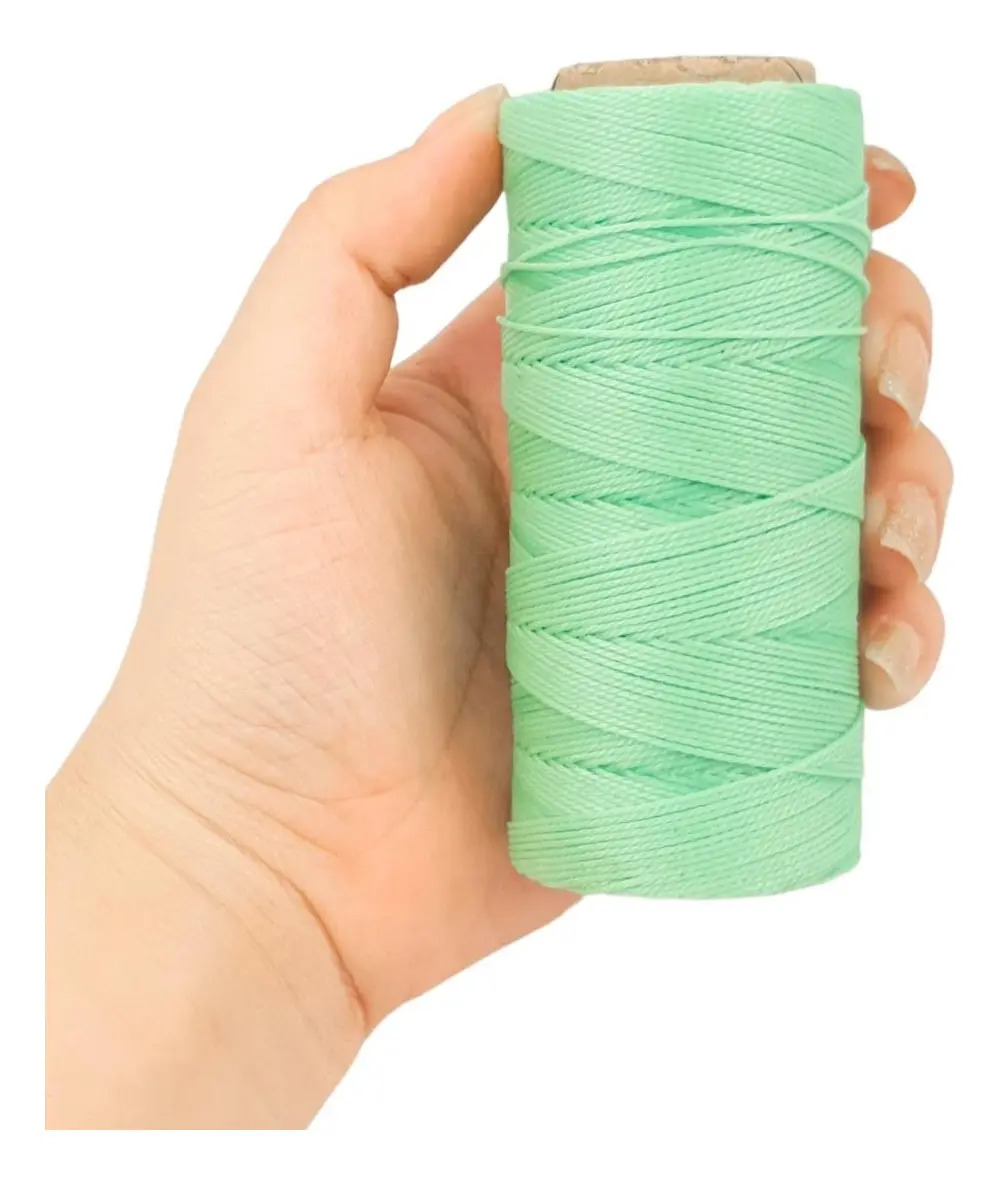 Fio Encerado 1mm 100m Verde Claro Loja Nybc 100% Poliéster