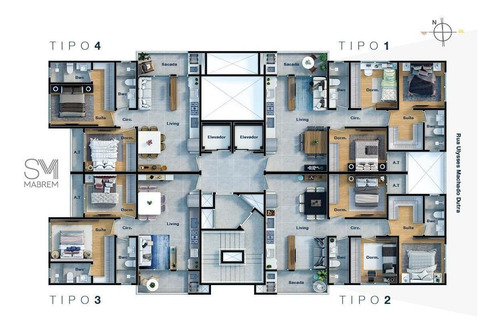 Apartamento Em Dom Bosco, Itajaí/sc De 66m² 2 Quartos À Venda Por R$ 407.625,00 - Ap699125