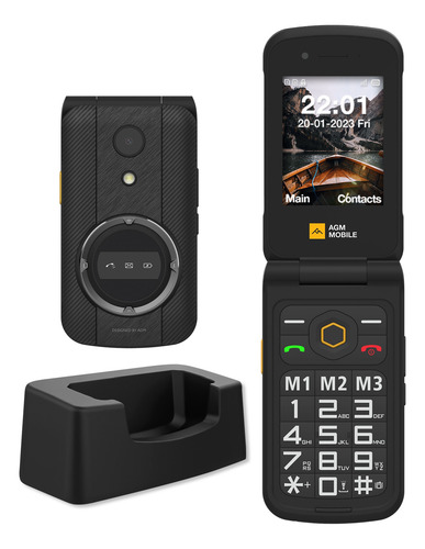 Celular Con Tapa Y Teclado Agm M8 Super Resistente Tipo Cat Negro