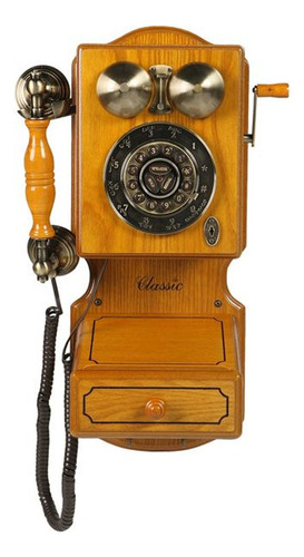 Telefone Com Fio Retro Classic Bell 32.388 Classic Cor Madeira