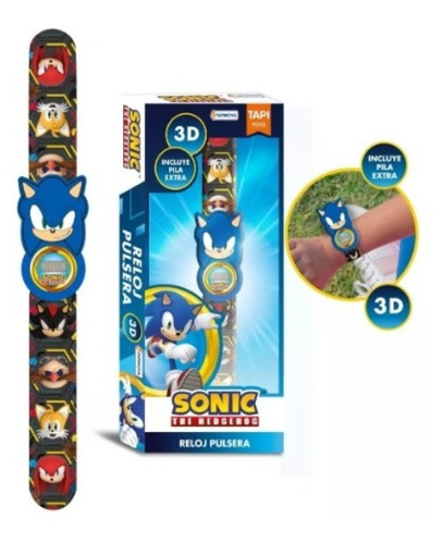 Sonic - Reloj Pulsera Con Personaje 3d