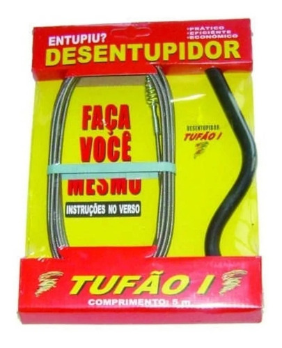 Desentupidor Original Tufão Aço 5 Metros Tanque Ralo Pia