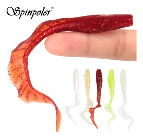 Señuelos Vinilos Soft Bait 3.5g/12cms Spinpoler Rojo