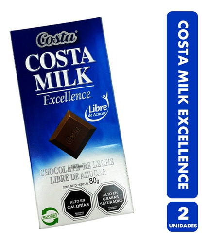 Chocolate Costa Milk Excellence, De Costa - Pack De 2 Barras