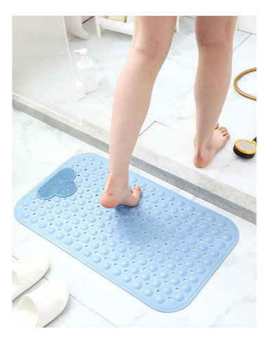 Tapete De Baño Antiderrapente Para Regadera Con Ventosas Azul