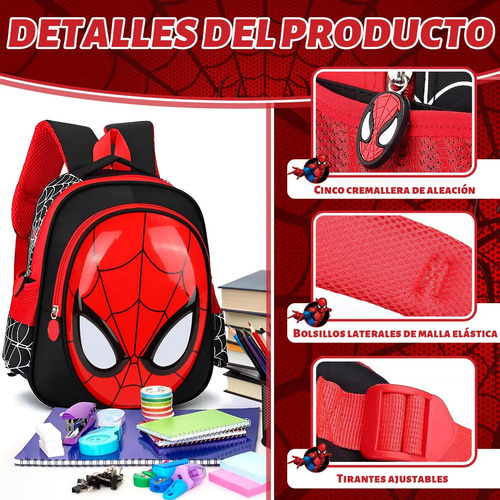 Mochila De Dibujos Animados 3d De Spider-man Para Niños En Edad Preescolar