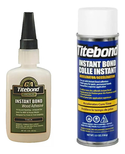 Acelerador Pegamentos Aereosol + Adhesivo De Madera Titebond