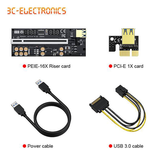 Adaptador Riser 016 Usb3.0 Pcie Riser Pci Express X16 Gpu 01