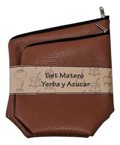 Estuches Yerbera Y Azucar Pack X Mayor 10 Juegos. Negro