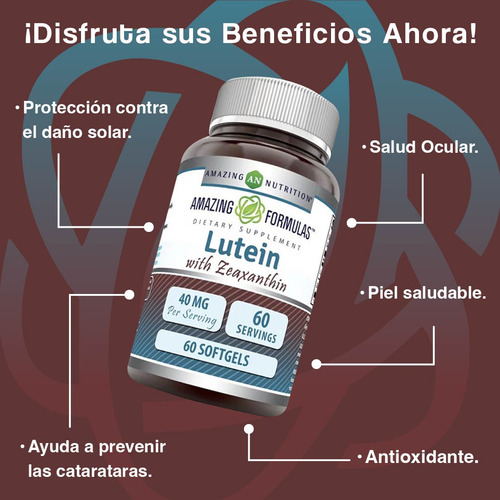 Amazing Formulas Luteín Zeaxantina 40 Mcg 60 Softgels Sabor Sin Sabor